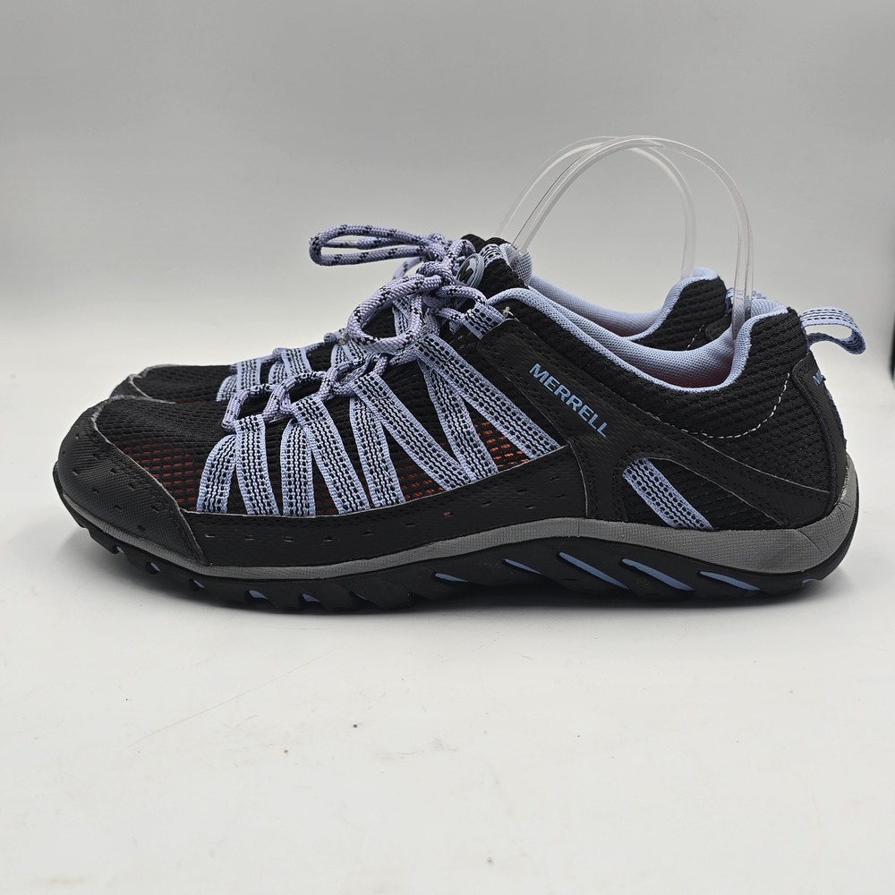 Merrell Hiking Shoe Women 10 Black Mesh Lavender Lustre Trail Walking Performnce